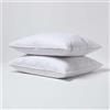 HOMESCAPES Cuscino in piume d'anatra 60 x 70 cm, set di 2 pezzi, rettangolare, naturale, morbido, ipoallergenico, antiacaro