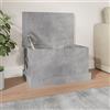 Augerlite Baule grigio cemento in legno 50 x 30 x 28 cm con coperchio, contenitore e sedile, ideale come contenitore per giocattoli, portabiancheria, cassapanca organizer per corridoio, soggiorno