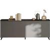 Web Convenienza Madia con 4 Ante Made in Italy - Credenza Contenitore Collezione Loft per Soggiorno Cucina Ingresso Sala da Pranzo Mobile Design Moderno Originale (4 Ante, Ardesia/Piombo)