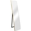 [en.casa] Specchio da Appoggio 150 x 35 cm Specchio da Terra a Figura Intera, Forma Rettangolare, Inclinazione Regolabile - Cornice in Color Oro