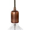 AMARCORDS - Portalampada E27 vintage in metallo edison retro per lampada a sospensione. Stile industrial finitura BRONZO