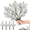 ROLLWAY 40 Ramidi Pino Artificiali di Natale Ramidi Abete, 27 x 10 cm, rami di pino per Decorazioni Ramidi Pino Finti Rami Abete Innevati per FAI DA TE Ghirlanda Albero di Natale Natalizia Decorazione