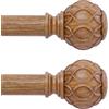 TANGWIN Bastoni per tende da finestre di 71-122 cm, asta per tenda regolabile da 2,5 cm, resistenti, con texture a rete, asta singola per tende, confezione da 2, 46-114 cm, marrone legno