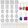 FineGood 20 stampi in resina per gioielli, kit per la creazione di gioielli, stampi in silicone fai da te per colata in resina per collana ciondolo orecchini fai da te con 20 portachiavi