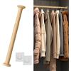 Generic Asta per armadio regolabile, effetto legno, estensibile, staccabile, 70-120 cm, con tappi di supporto adesivi per una facile installazione