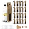 Espirito Rebelde Set 20 Bottiglie di Vetro 250 ml con Tappo a Vite Nero + 20 Scatole, 20 Sigilli e 20 Etichette Kraft - Oliera Regalo per Olio, Aceto e Salse | Espirito Rebelde