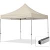 TOOLPORT Gazebo Pieghevole Giardino 3x3m Alluminio Telo Poliestere Idrorepellente Padiglione Mercati Sagre Crema