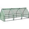 [en.casa] Mini Serra da Balcone/Terrazza per Piante e Fiori (LxPxA) 240 x 90 x 90 cm Telaio in Acciaio, Copertura in PE Verde Reticolato - Forma di Casetta