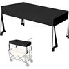 QWORK® Tettuccio parasole per carrello pieghevole 92 x 49 cm, pieghevole, con aste e clip, nero