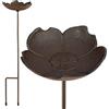 WILDLIFE FRIEND I Vaschetta per uccelli in piedi su asta, altezza 73 cm - Vaschetta per uccelli Buttercup in ghisa resistente al gelo I Mangiatoia per uccelli selvatici in giardino balcone