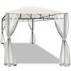 FRANKYSTAR Gazebo 3x2 M per esterni in ferro battuto elegante gazebo da giardino colore ecrù con zanzariere