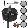 LIROPAU Setaccio da giardino, filtro per compost | Setaccio intercambiabile, 4 maglie larghe (3 mm, 6 mm, 9 mm, 12 mm), capacità di 11 litri, metallo + acciaio inox