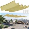 ACJSDGL Tenda a Vela Parasole a Onda 210x450cm Tettoia per Auto e Copertura Camper,Tessuto Oxford Impermeabile Pensilina Esterno Giallo sabbia