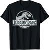 Jurassic Park White Distressed Circle Logo Maglietta
