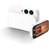 Plyisty Fotocamera Digitale con Messa a Fuoco Automatica da 64 MP, Fotocamera CCD Video 4K con Triplo Obiettivo con Zoom 16X, Touch Screen da 2,8 Pollici, per Fotografia e Webcam con (White)