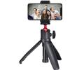 Abaodam Selfie Stick Tripod Supporto per Telefono e Fotocamera, Lega di Alluminio e Pc, Nero, Attacco 1/4, Telescopico, per Live Streaming e Uso Outdoor