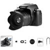 Gettimore Fotocamera digitale 4K da 68 MP con zoom 28x, fotocamera per vlogging per principianti, fotocamera ad alta definizione, supporta schede da 128 GB (paraluce per fotocamera)