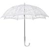 ULDIGI Piccolo Ombrello in Pizzo Bianco Vintage per Sposa | 1 Pezzo, Ferro e Pizzo, per Spettacoli e Scene di Danza, Impugnatura Confortevole