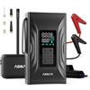 ASMAX T20 Booster Avviamento Auto 3000A, Compressore Aria Portatile 150PSI | Avviatore Batteria Auto 12V fino a 9,0L/ Diesel 65L, Batteria Esterna, Pinze Intelligenti, Spegnimento Automatico, Luce LED