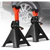 Hebitod Automotive - Set di 2 cavalletti di sostegno per caravan, per cric, supporto di supporto, regolabile in altezza, in acciaio, portata 3000 kg, uniforme e affidabile