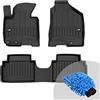 Frogum ProLine 3D Set di 3 tappetini per auto per Hyundai ix35/Tucson II (anno di costruzione: 2009 - 2015), materiale TPE durevole, i bordi più alti | Prodotto in UE | Guanti per la pulizia gratuiti