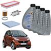 Generico Kit Tagliando Smart 450 e 451 800 CDI Diesel, Filtri Aria Olio Gasolio Abitacolo e 4 Litri di Olio Motore Q8 5w30