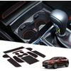 BIXUAN compatibile con Mazda CX-30 2019-2023, tappetini antiscivolo per console centrale, bracciolo, tappetini in gomma, supporto per bevande, lancia di comando cuciture per porta, 10 pezzi
