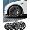 LALAIJDOU Copricerchi di ricambio per cerchioni da 19'', set di 4 coprimozzi compatibili con Tesla Model y (Cyclone Turbine Style)