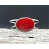 Buona Aspetto Corallo Rosso Gemma 925 Argento Sterling Mano Bracciale RM-25