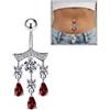 Piercing Banana diametro mm. 1,6 pendente con Zirconi Acciaio Chirurgico