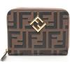 FENDI Portafoglio compatto FENDI FF Diamond around zip 8M0508ADYMF13VK pelle Marrone