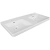 SENSEA Lavabo a incasso rettangolare doppia vasca Remix L 109 x H 16.5 x P 49.7 cm in ceramica bianco lucido