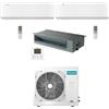 Hisense Climatizzatore Condizionatore Hisense R32 Trial Split Inverter Energy Pro X Wifi + Canalizzabile 9000 + 9000 + 12000 BTU con U.E. 3AMW52U4RJC Classe A++/A+