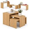 BAKAJI set 3 Tavolini Divano Tavolino caffè da Salotto Rettangolare Tavolo 3 Ripiani a Incastro Design Moderno Struttura in Legno MDF Bicolore 3 Altezze Dimensioni 65 x 30 x 39 cm (Quercia Chiaro)