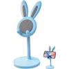 BTACGWP Supporto Smartphone 1 Pz, Design Coniglietto Blu, Base Antiscivolo Stabilizzata, Regolazione Angolare Multipla, Ideale per Videochiamate Ergonomiche e Ufficio Casa Sicuro