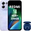 XIAOMI REDMI 17,Smartphone 4G+256GB,Helio G91-Ultra processore,display da 6,9 120Hz,Batteria da 7500mAh,Doppia fotocamera posteriore 50MP,Viola,incluso cuffie smart incluse blu
