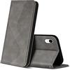 ZONNAVI Cover per iPhone XR, Flip Custodia Pelle PU con [Slot Cart] [Supporto Stand] [Magnetica], Cover a Libro Portafoglio per iPhone XR (Grigio)