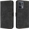 OKZone Cover per OPPO Reno 8 5G, Custodia in PU Pelle per OPPO Reno 8 5G, Custodia a Libro Protettiva Folio Portafoglio con Chiusura Magnetica e Slot per Carte Wallet Case Flip Cover (Nero)