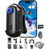 NNYYMH Mini Action Cam 4K, BodyCam WIFI Magnetica Body Cam, Mini Telecamera | POV con Clip Ruotabile a 360°, Custodia Impermeabile per Passeggiate con Animali Domestici, Bicicletta, Vlog