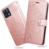 DENDICO Cover per Oppo Realme 9 PRO Plus, Portafoglio Custodia in PU Pelle per Oppo Realme 9 PRO Plus, Antiurto Cover a Libro con Slot per Carte, Oro Rosa