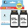 Penguin 575XL Cartucce per Canon PIXMA TR4750i TR4751i Nero 2 Pack | Compatibile con Canon PIXMA TR4756i TR4755i TS3750i TS3752i TS3550i TS3551i TS3751i PG-575XL CL-576XL Cartuccia