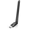 VENTION AC600 High Gain USB WiFi Dongle, adattatore Bluetooth 5.0, adattatore USB Dual Band con antenna da 6 dBi per PC/Desktop/laptop, supporta Windows 11/10/8.1/7/XP per Wi-Fi e Bluetooth