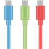 MaGeek® [Confezione da 3 1,0m Micro USB Cavi ad alta velocità USB 2.0 di Sincronizzazione e Ricarica Cavi per Samsung, HTC, Sony, Motorola, LG, Google, Nokia e More (Blu+Verde+Rosa)