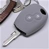 mt key Custodia morbida in silicone Copertura protettiva chiave auto 2 pulsanti grigio compatibile con Dacia Dokker Sandero Duster Lodgy Logan Renault Clio Twingo