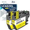 LCL LC422 LC422XL Giallo Alta capacità Cartuccia d'inchiostro Compatibile per Brother LC-422XL LC422XL LC422XLY LC422Y per Brother MFC-J5340DW MFC-J5345DW MFC-J5740DW MFC-J6540DW MFC-J6940DW(2-Pack)