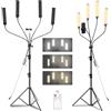 YiDianBuLiu Lampada Estetista, Lampada LED da Terra, Lampada Extension Ciglia con Treppiede e Supporto per Telefono per Trucco, Sopracciglia, Tatuaggio, Manicure, Flusso, Fotografia di Prodotto