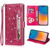 FERLAN Custodia per Samsung Galaxy M21/M30s,in Premium pelle brillante con glitter e Slot Schede,Stand Funzione,per Samsung Galaxy M21/M30s telefono (Rosso)