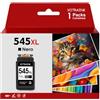 VOTRAINK 545XL Cartucce Cartucce d'inchiostro Sostituzione per Canon 545 XL Multipack per MX490 MX495 MG2550s MG2550 TS3150 TS3151 TS3350 TR4550 TR4551 (1 Nero)