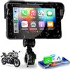 VECHTEL Wireless CarPlay da 5 pollici Schermo per moto CarPlay portatile e Android Auto, touchscreen impermeabile Bluetooth,Nav/Assistente Siri/12V, il monitoraggio della pressione dei pneumatici