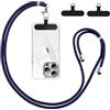 Vauki Cordino per Cellulare Universale con 2 Patch, Tracolla da Collo Nylon Collana Regolabile e Rimovibile, Catena per Maggior Parte Smartphone, Corda per iPhone Samsung Google, Blu scuro+Nero